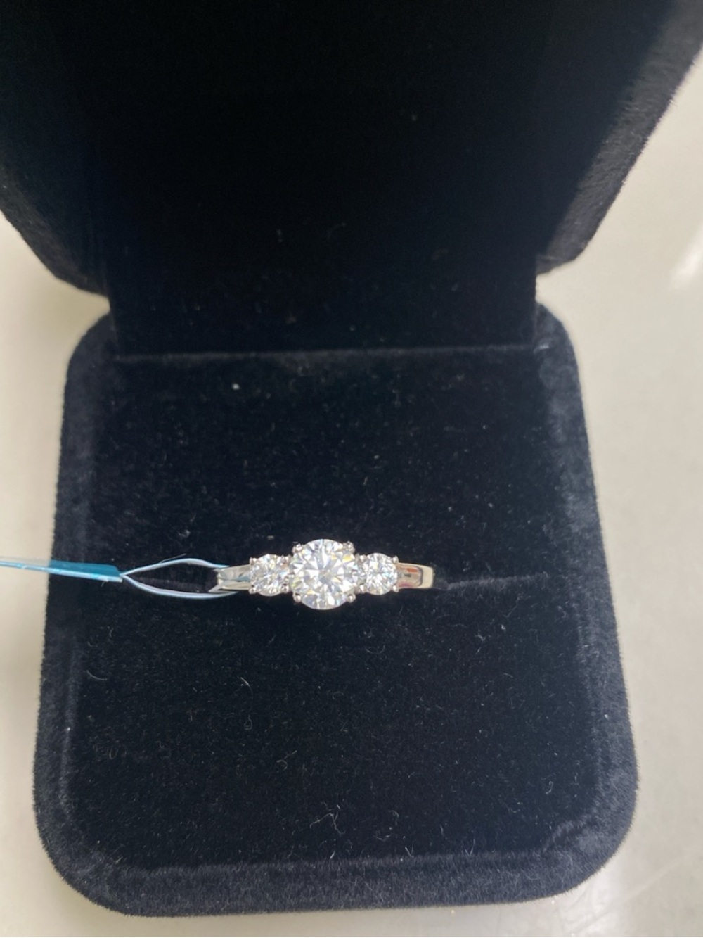 Moissanite Past Present Future Ring Size 8